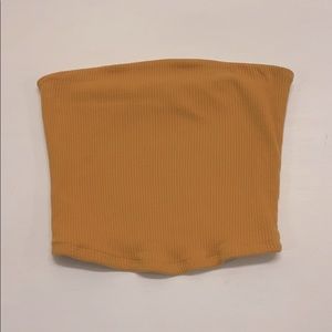 Forever 21 Women’s Burnt Yellow Ribbed Tube Top